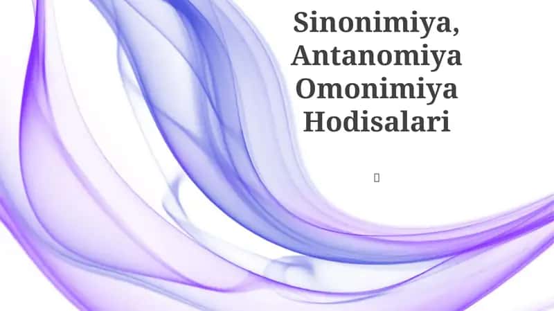 Sinonimiya, Antanomiya Omonimiya Hodisalari