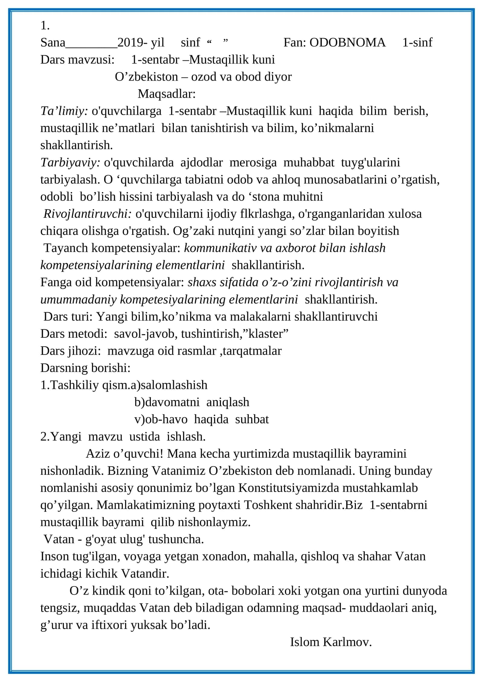 ODOBNOMA 1-sinf