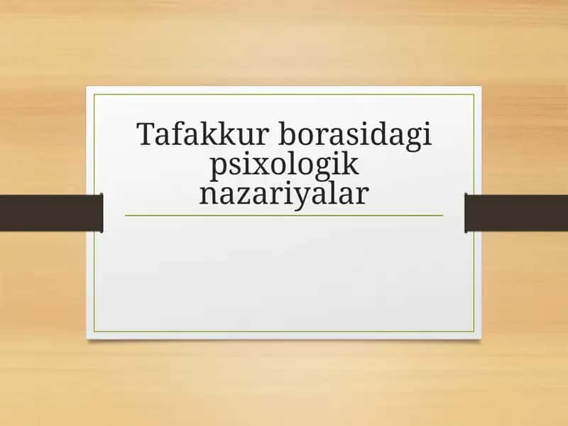 Tafakkur psixologiyasi