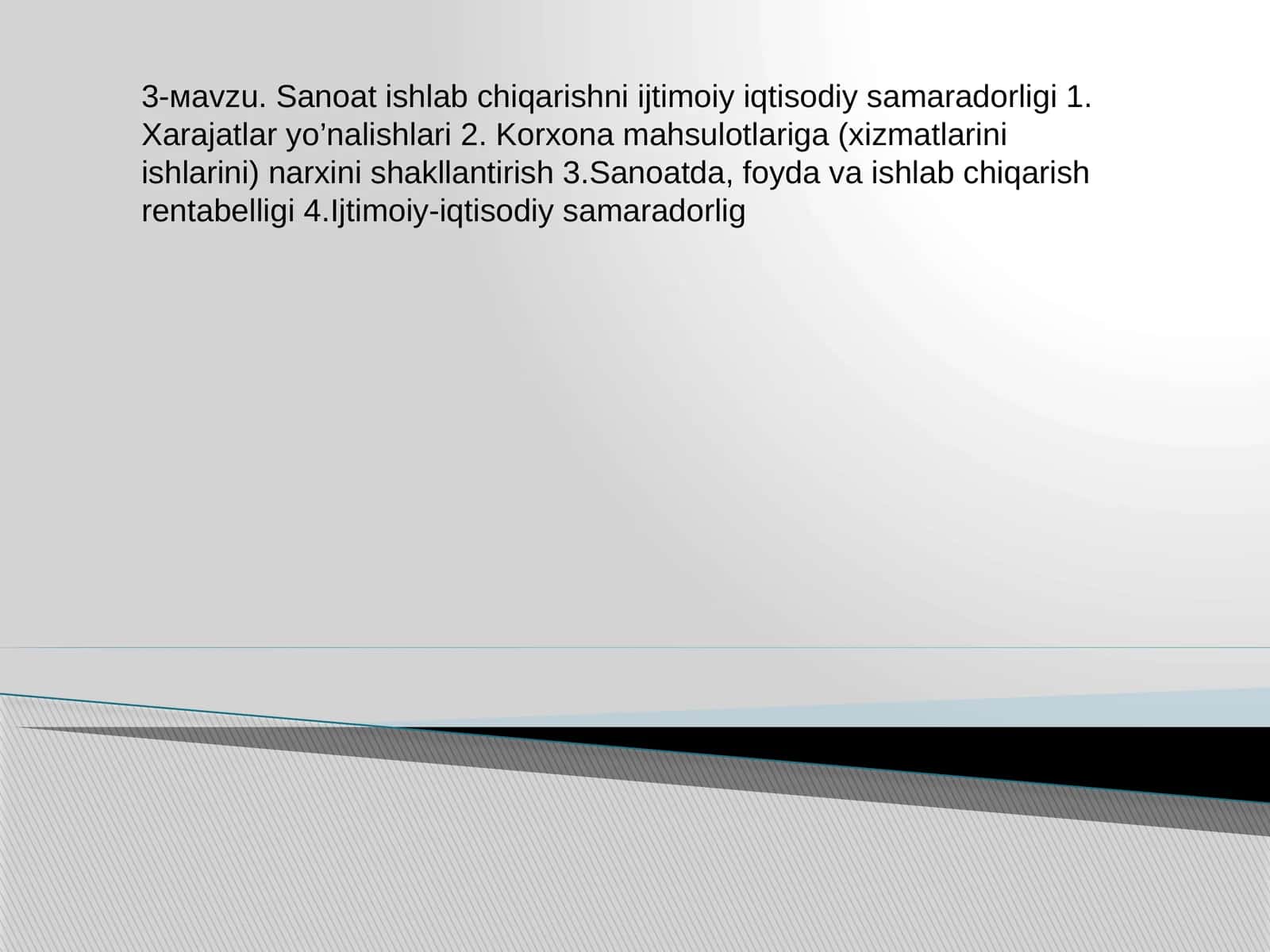 Sanoat ishlab chiqarishni ijtimoiy iqtisodiy samaradorligi