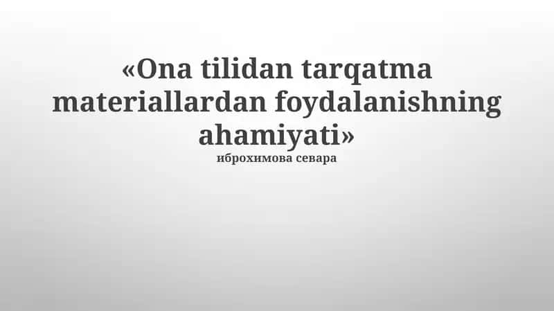 Ona tilida yozilgan adabiyot