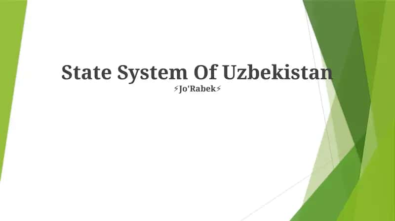 State System Of Uzbekistan