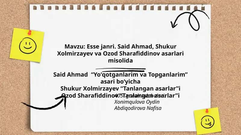 Said Ahmad, Shukur Xolmirzayev va Ozod Sharafiddinov asarlari misolida