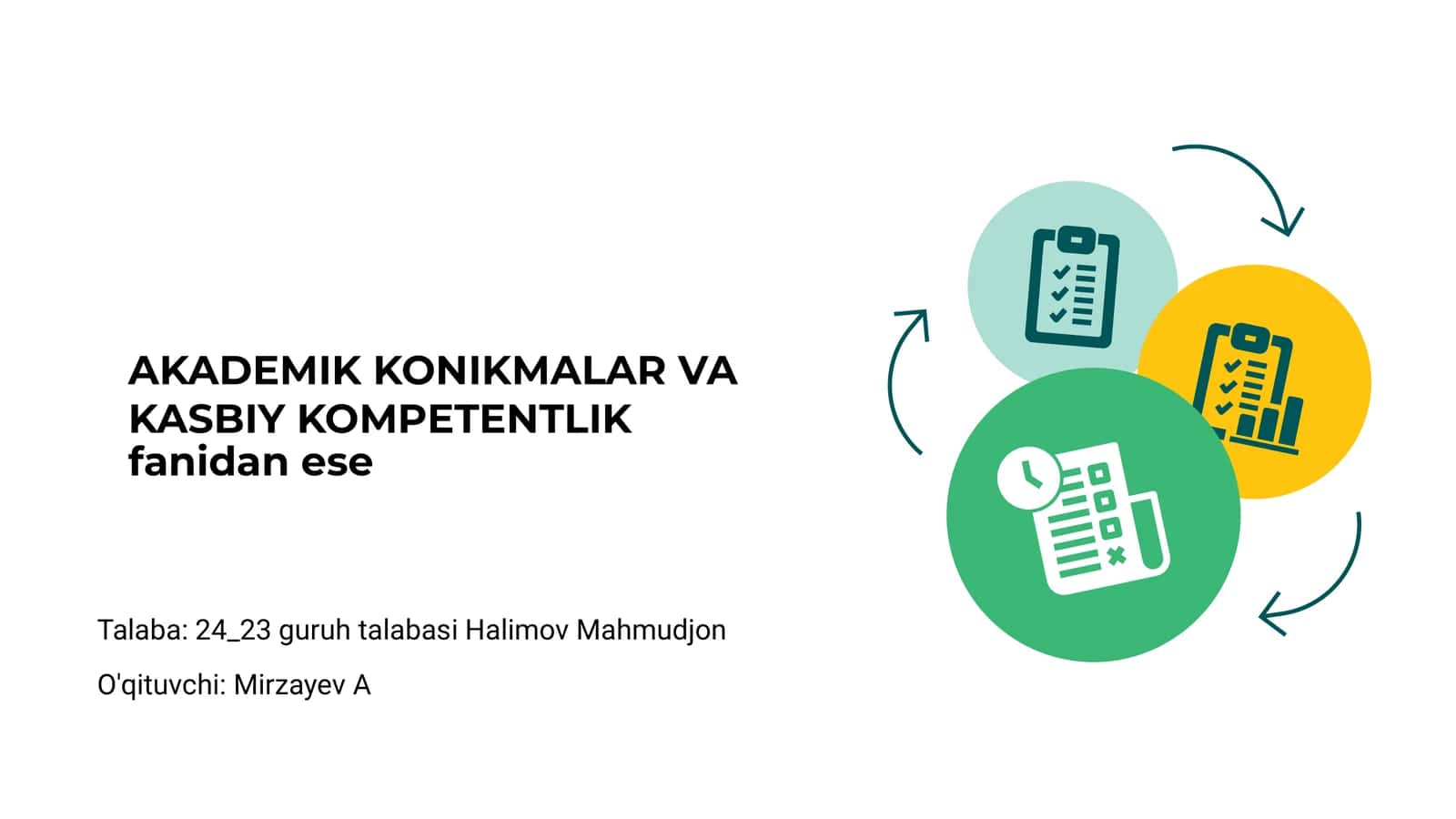 AKADEMIK KONIKMALAR VA KASBIY KOMPETENTLIK
