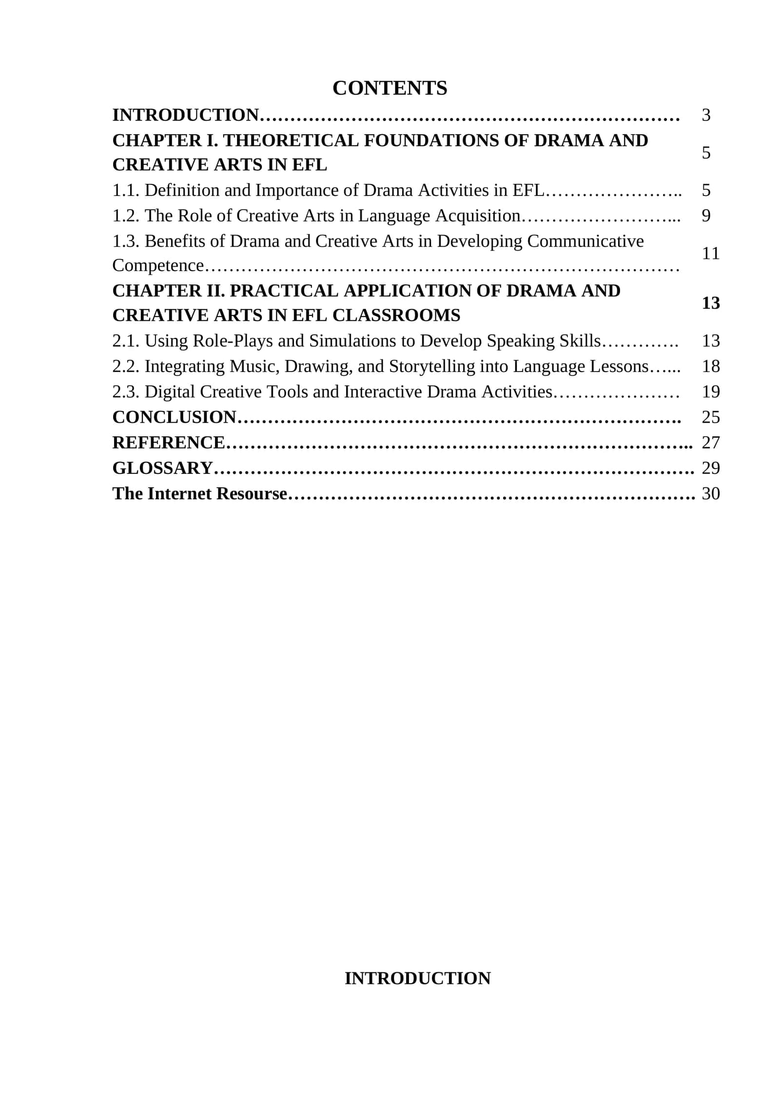 The Use of Drama and Creative Arts Activities in Teaching English as a Foreign Language
