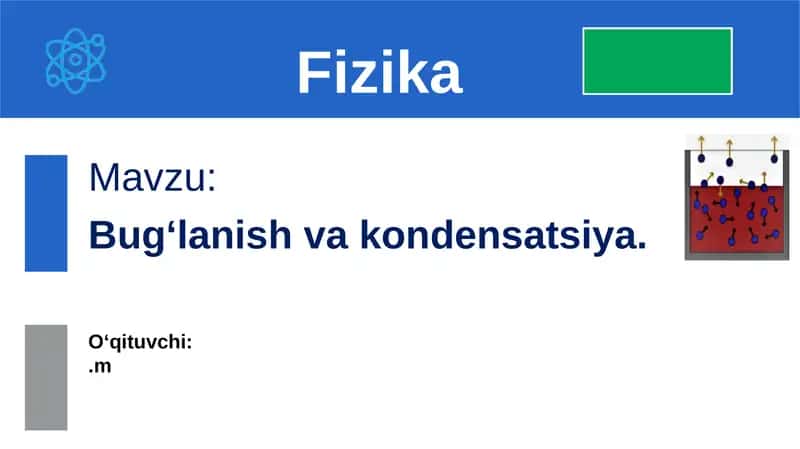 Bug‘lanish va kondensatsiya