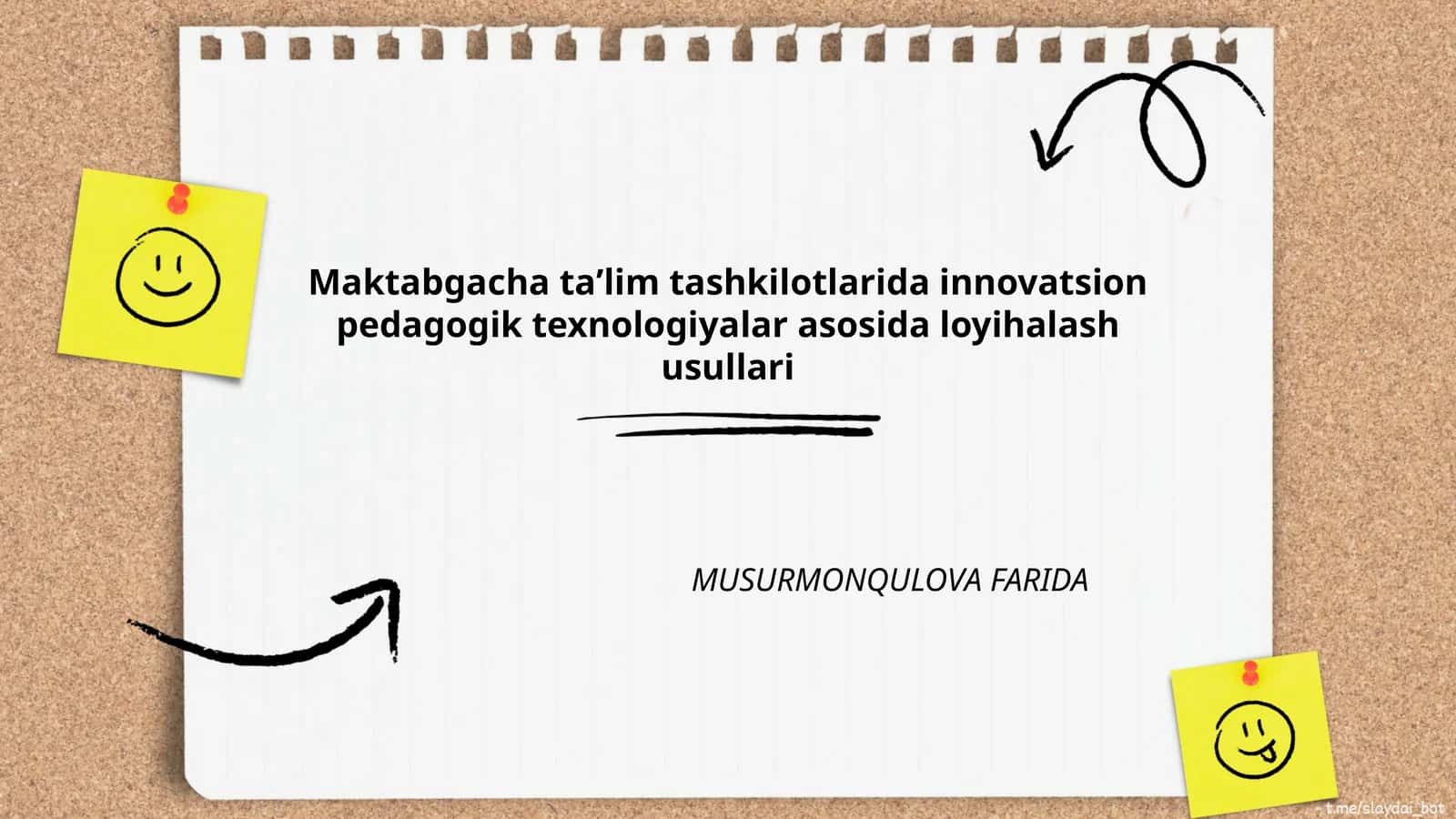 Maktabgacha taʼlim tashkilotlarida innovatsion pedagogik texnologiyalar asosida loyihalash usullari