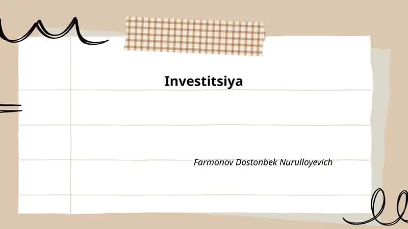 Investitsiya turlari
