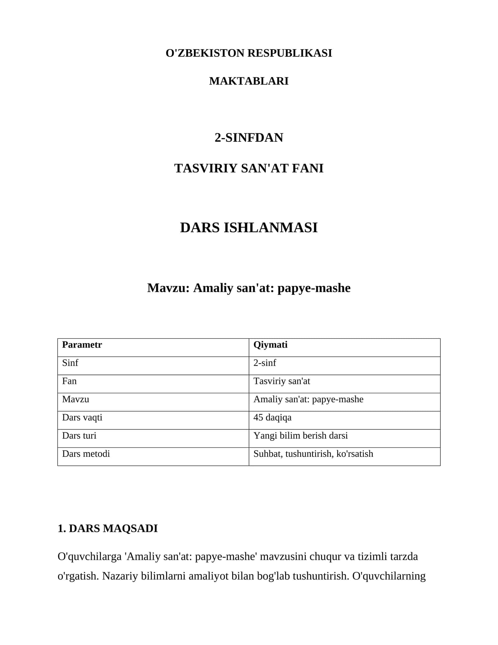 Amaliy san'at: papye-mashe