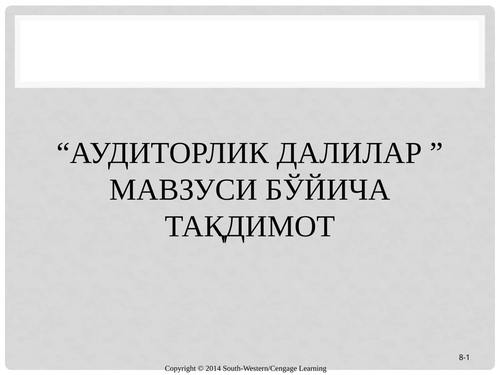 аудиторлик далилар
