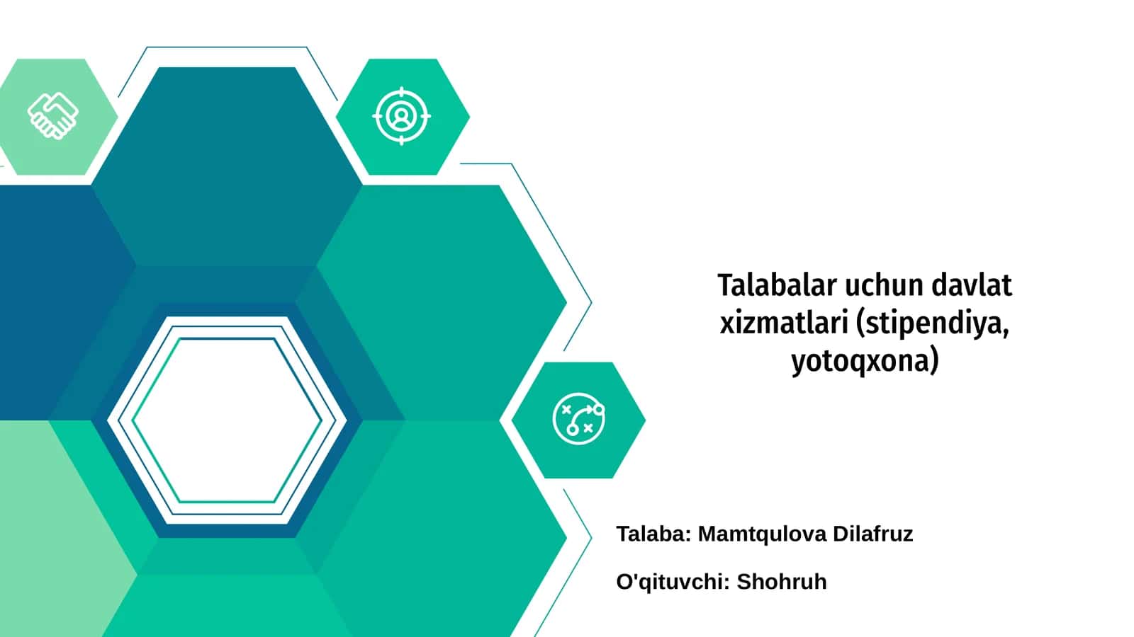Talabalar uchun davlat xizmatlari (stipendiya, yotoqxona)