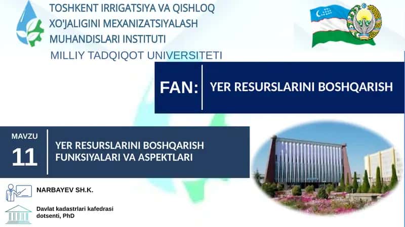 YER RESURSLARINI BOSHQARISH FUNKSIYALARI VA ASPEKTLARI