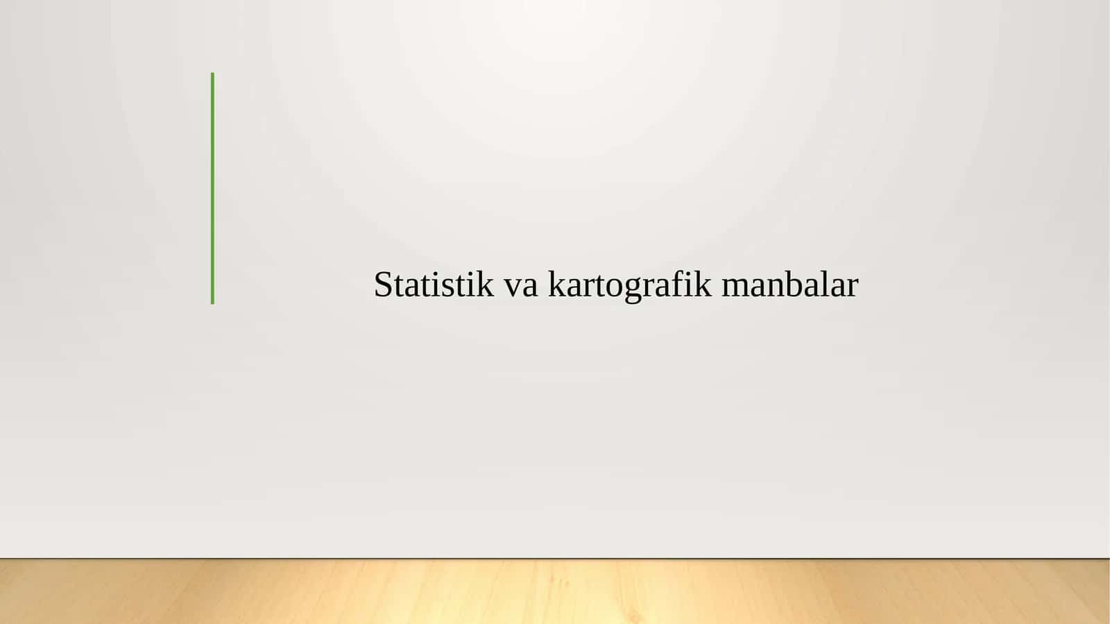 Statistik va kartografik manbalar