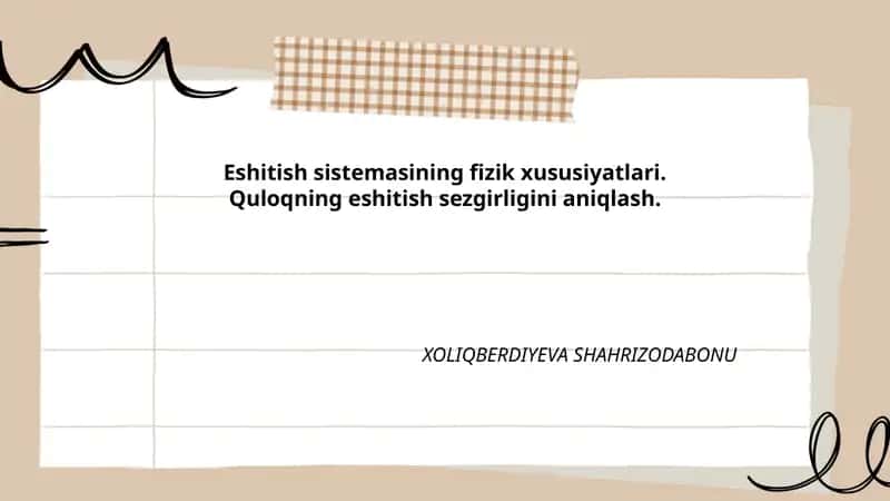 Eshitish sistemasi fizikasi