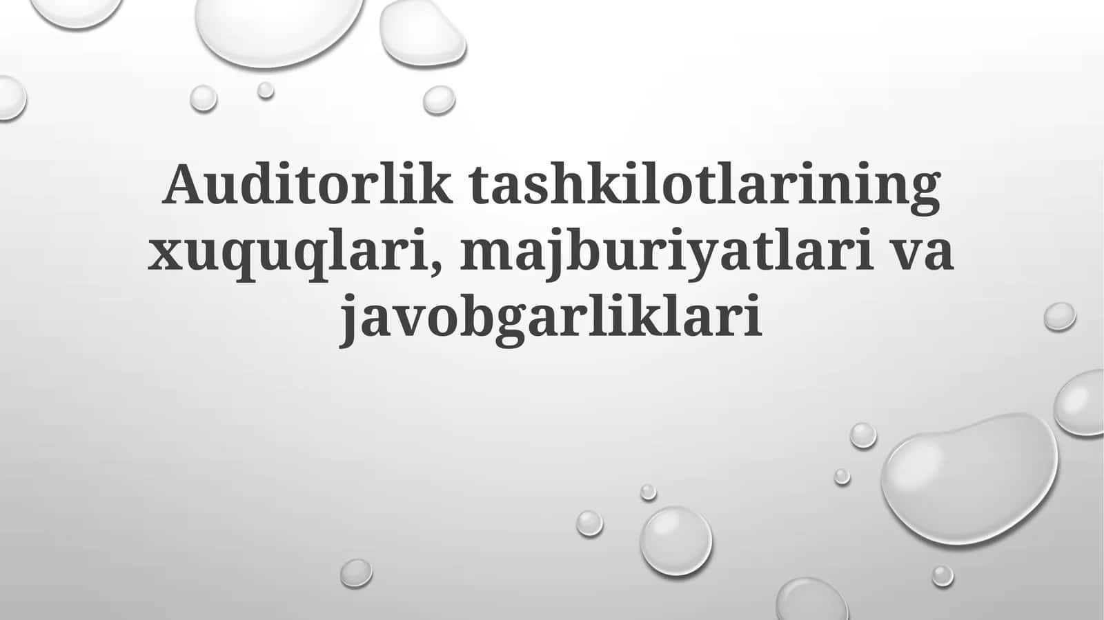 Auditorlik tashkilotlarining vazifalari