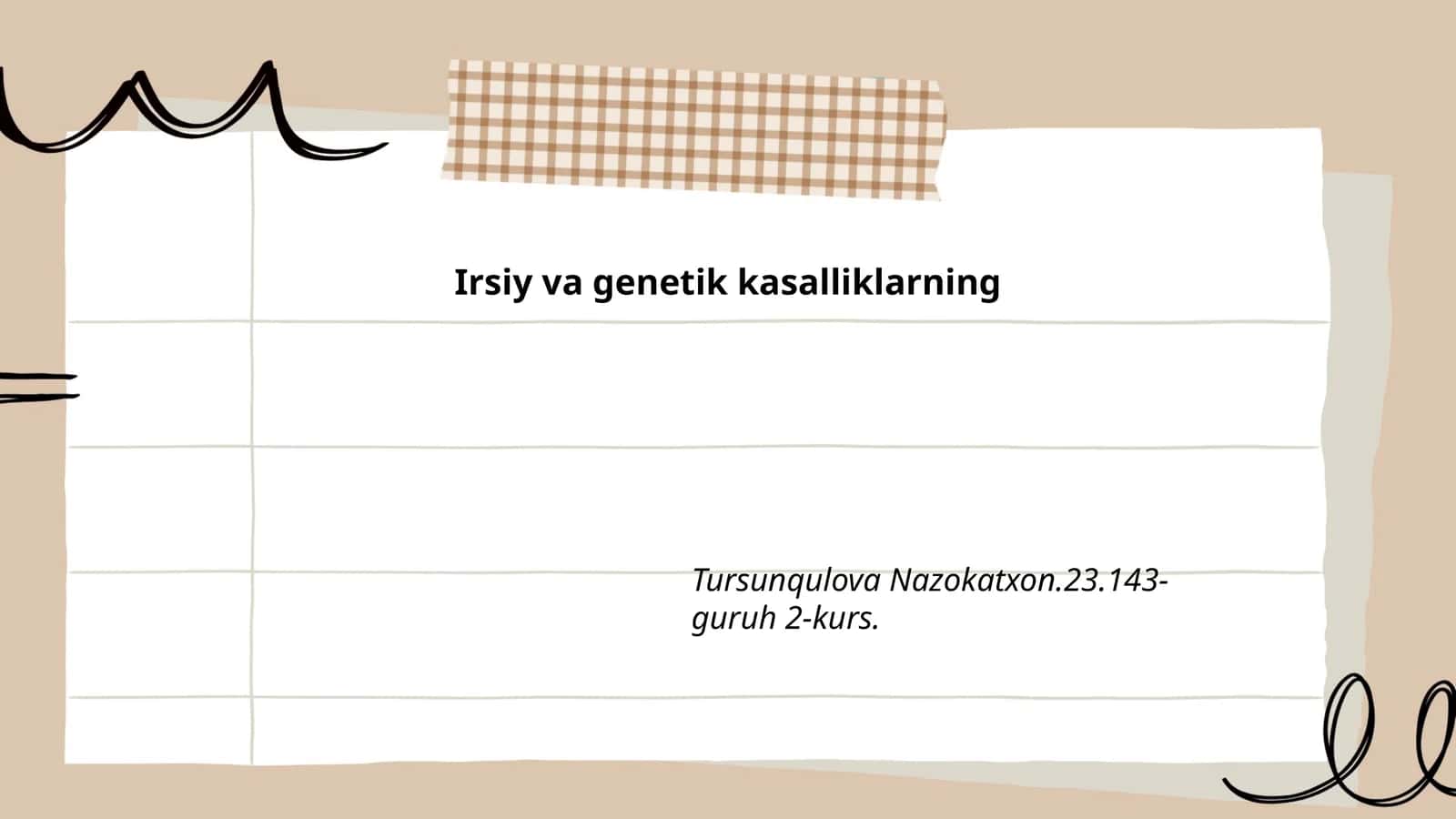 Irsiy va genetik kasalliklarning