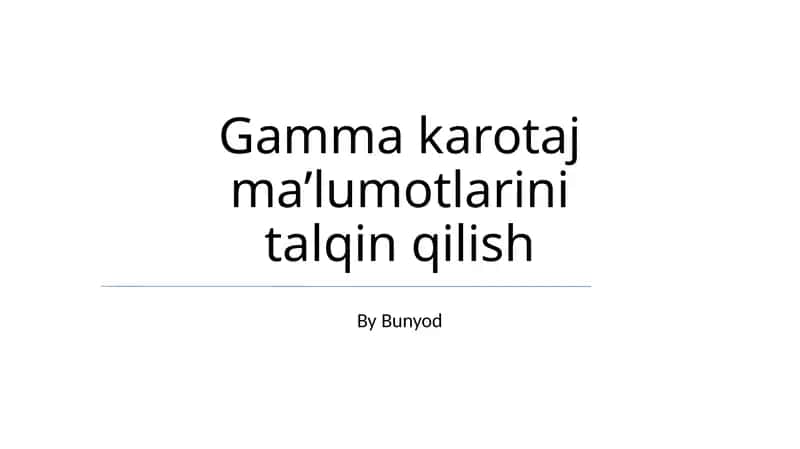 Gamma-nurli Karotaj: Asoslar va Uskunalar