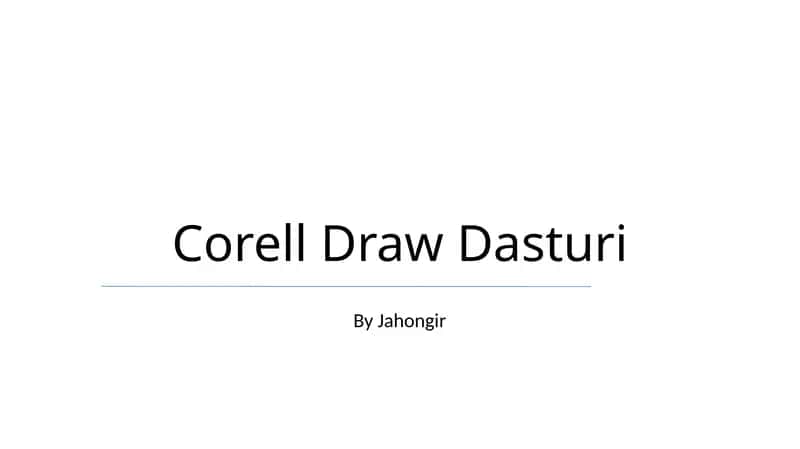 Corell Draw Dasturi