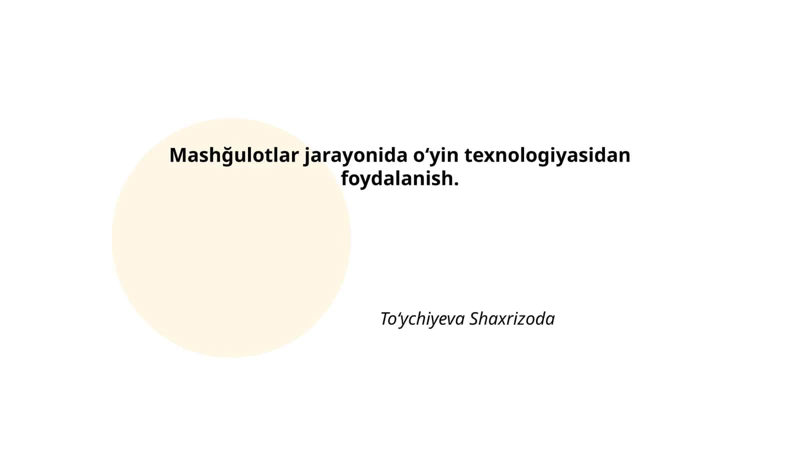 Oʻyin texnologiyalarining taʼlim jarayoniga taʼsiri