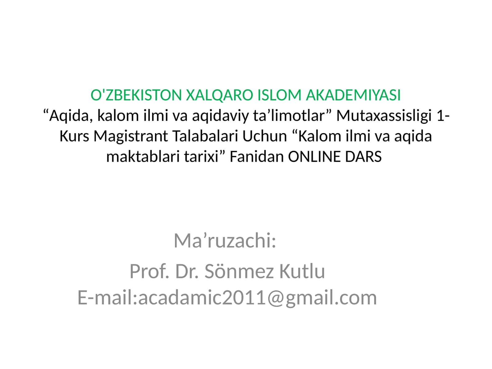 Kalom ilmi va aqida maktablari tarixi