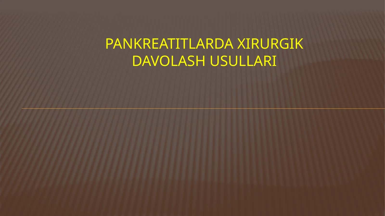 Pankreatitlarda xirurgik davolash usullari