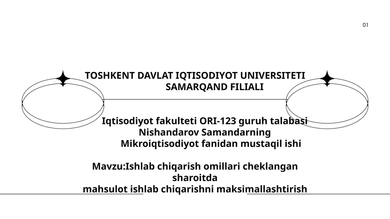 Mikroiqtisodiyot fanidan mustaqil ish