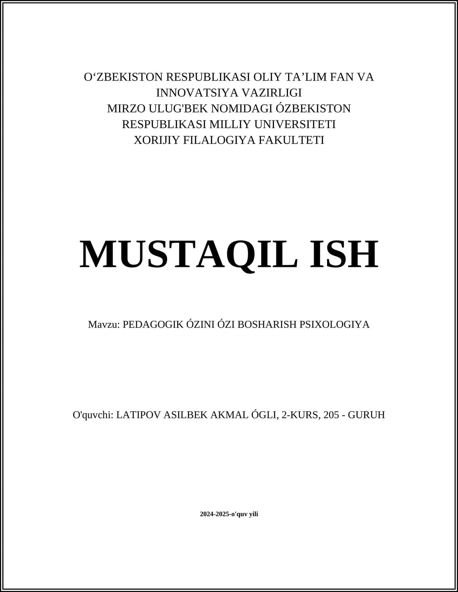 O‘zini o‘zi anglash va psixologik tadqiqotlar
