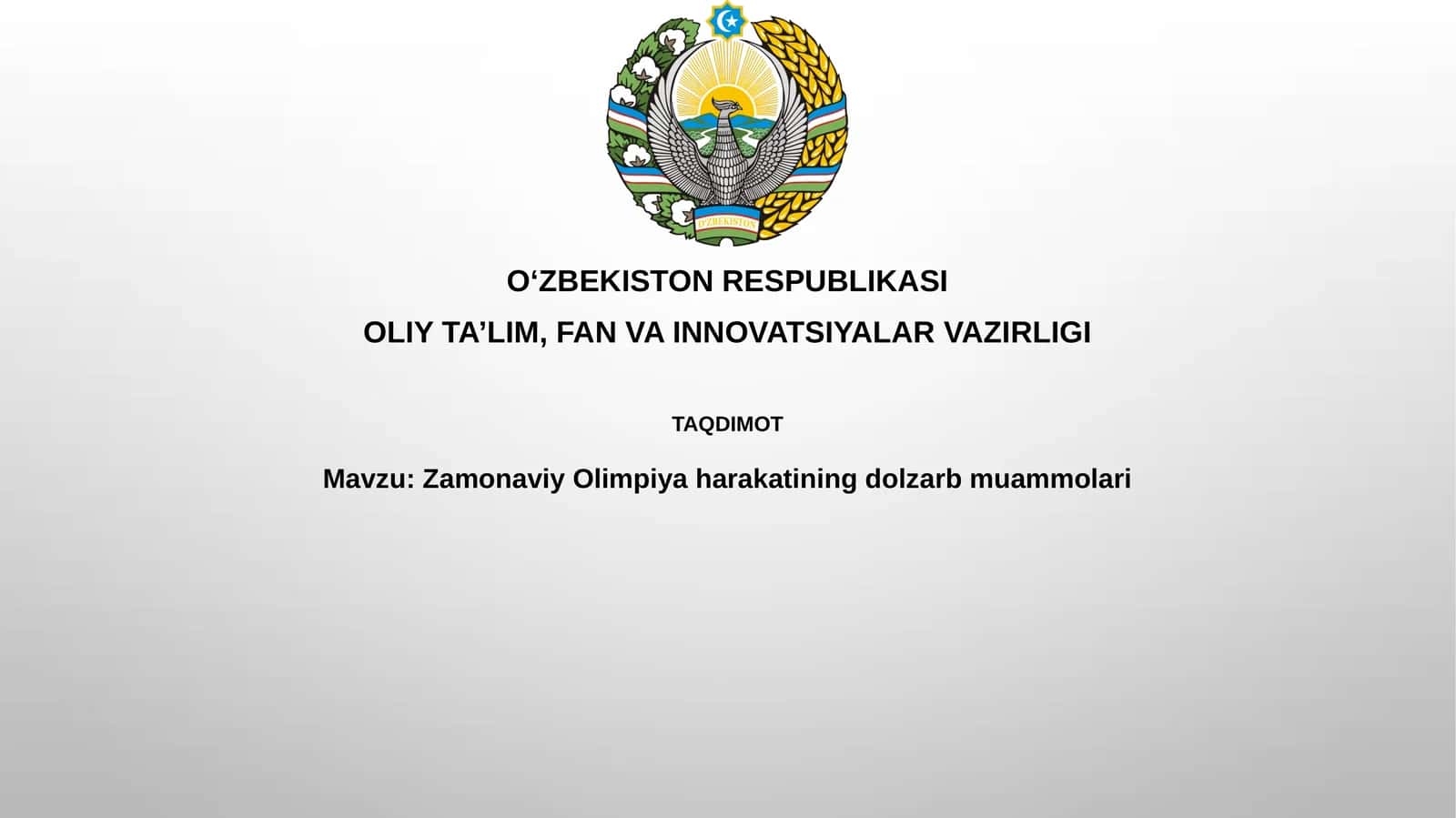 Zamonaviy Olimpiya harakatining dolzarb muammolari