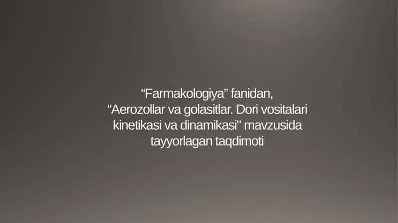 Aerozollar va Kolidollar
