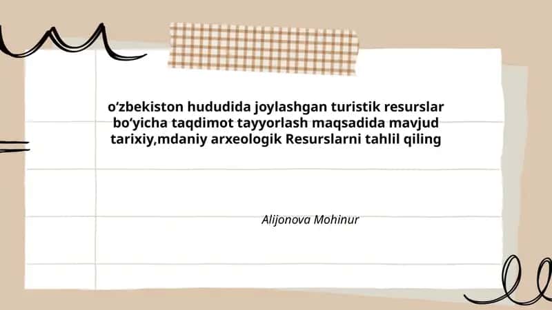 Turistik resurslar tayyorlash