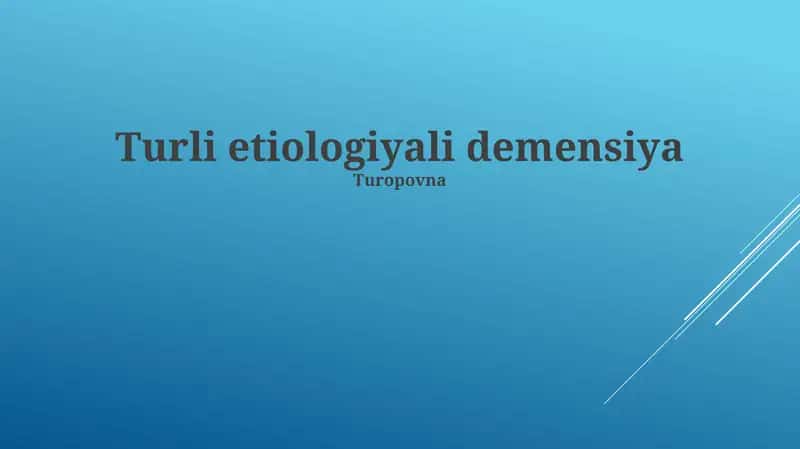 Turli etiologiyali demensiya