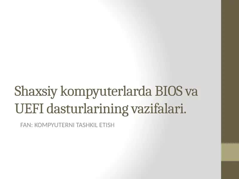 UEFI va BIOS