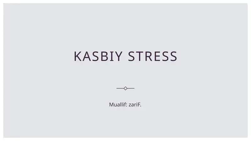 Kasbiy stress