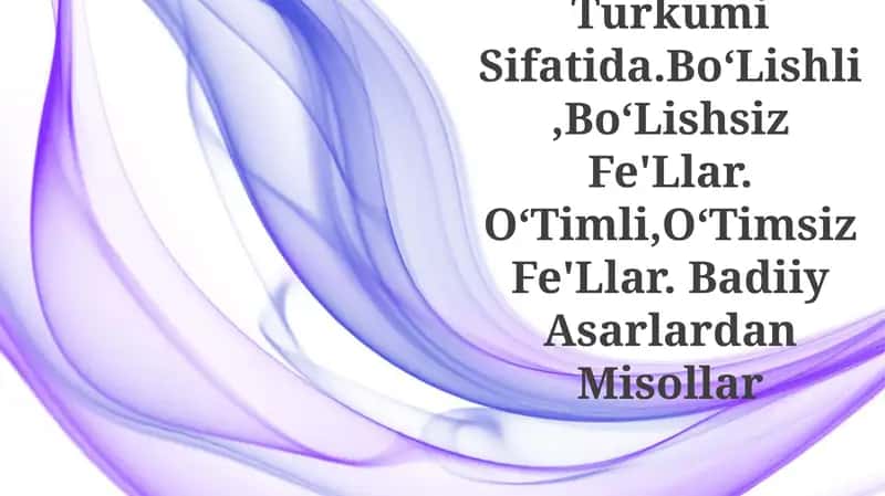 Fe'l grammatik turkum sifatida
