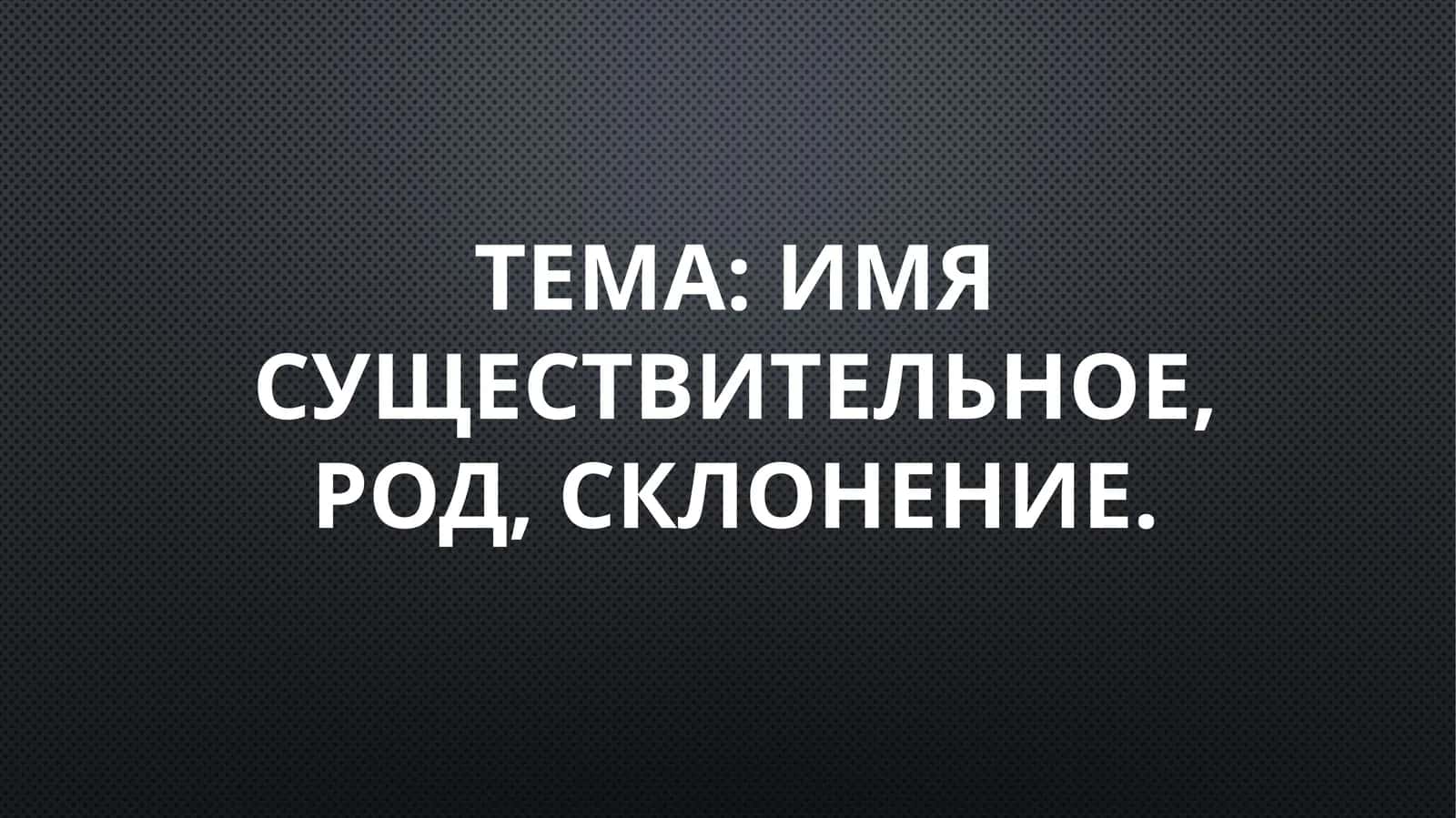 имя существительное, род, склонение