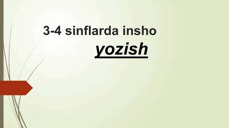3-4 sinflarda insho yozish