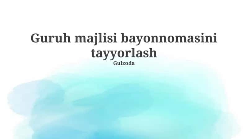 Uchrashuv bayonnomasi yo'riqnoma