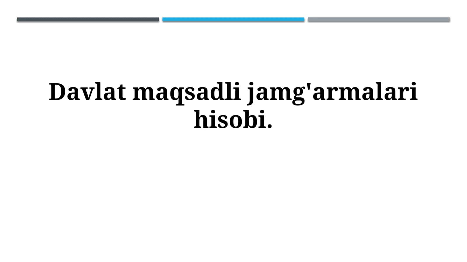 Davlat maqsadli jamg'armalari hisobi