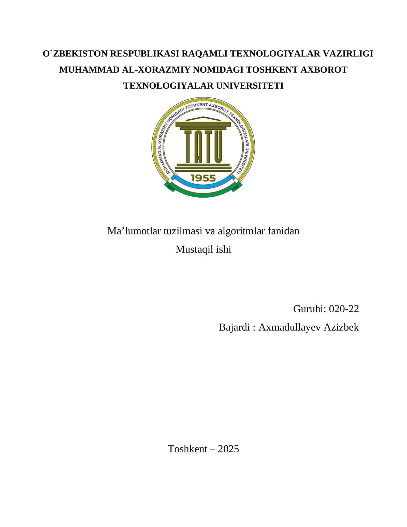 Chiziqli qidiruv algoritmi va uning MT ga qo’llanishi