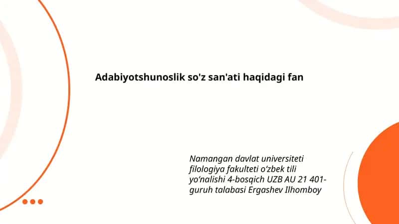 Adabiyotshunoslik so'z san'ati haqidagi fan