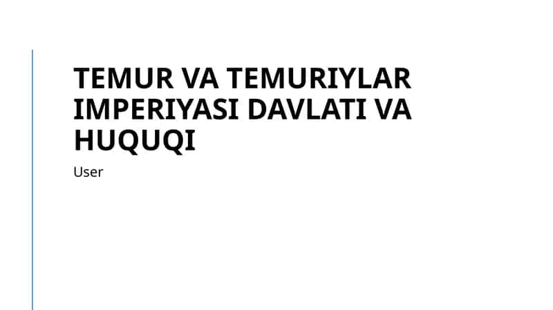 Timur va Timurid imperiyasi
