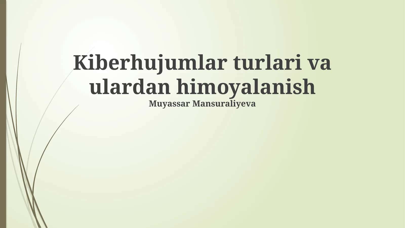 Kiberhujumlar turlari va ulardan himoyalanish