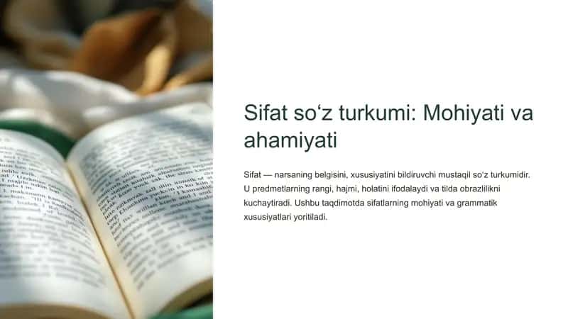 Sifat so‘z turkumi