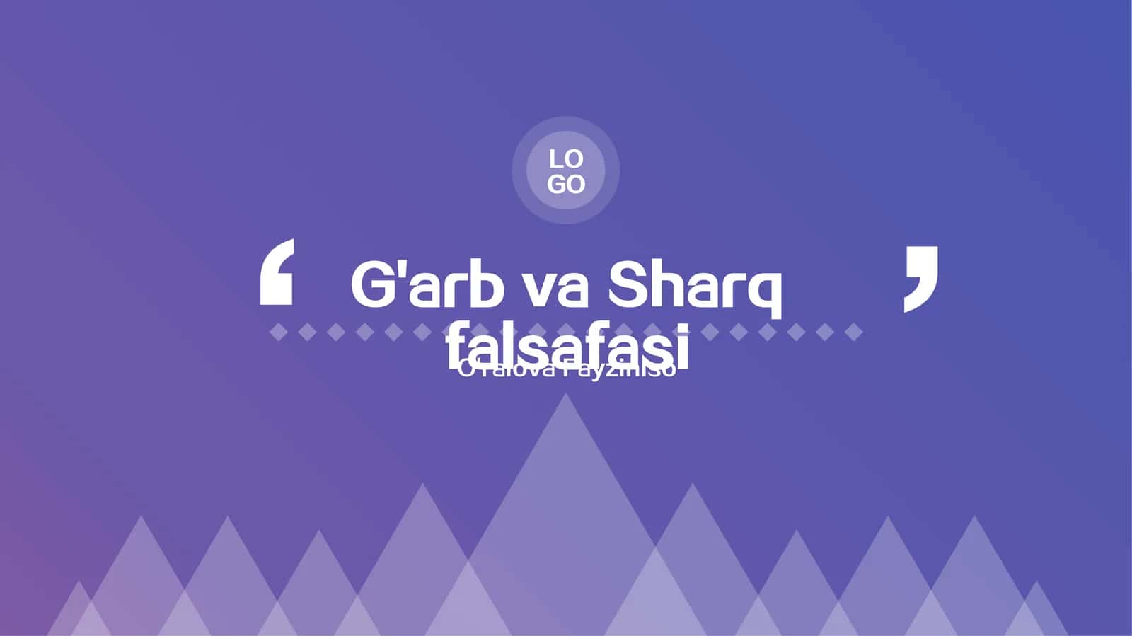 G'arb va Sharq falsafasi