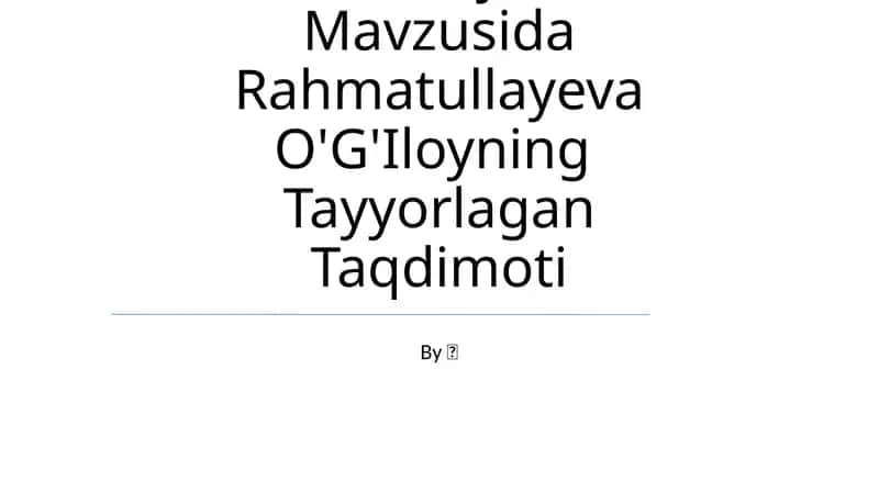 Umar Hayyomning Matematikaga Oid Asarlari Va Ularning Ahamiyati Mavzusida Rahmatullayeva O'G'Iloyning Tayyorlagan Taqdimoti