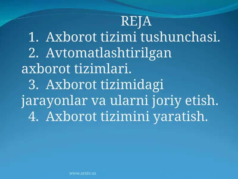 Axborot Tizimlari