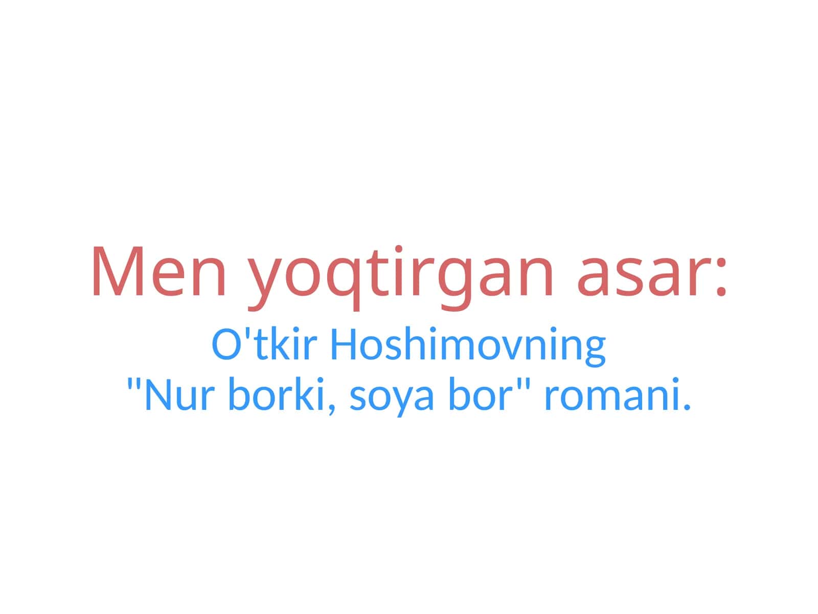 "Nur borki, soya bor" romani