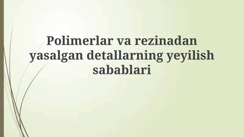 Eski shakllanishning asosiy turlari