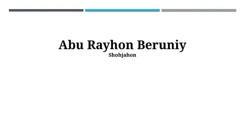 Abu Rayhon Beruniy