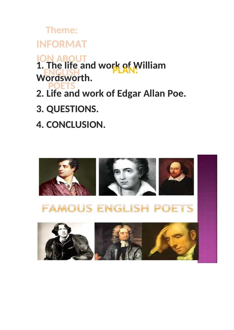 Information About English Poets